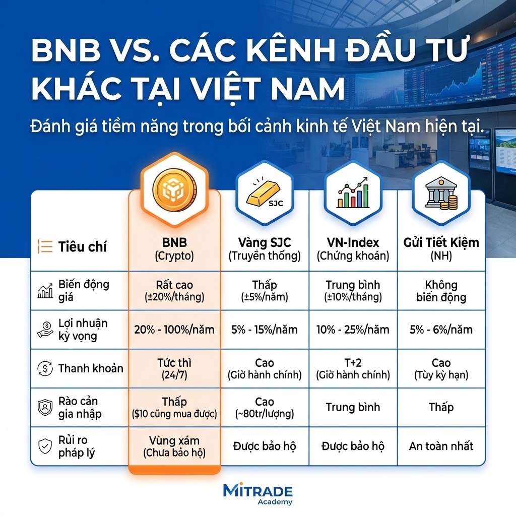 BNB vs. Các Kênh Đầu Tư Khác Tại Việt Nam