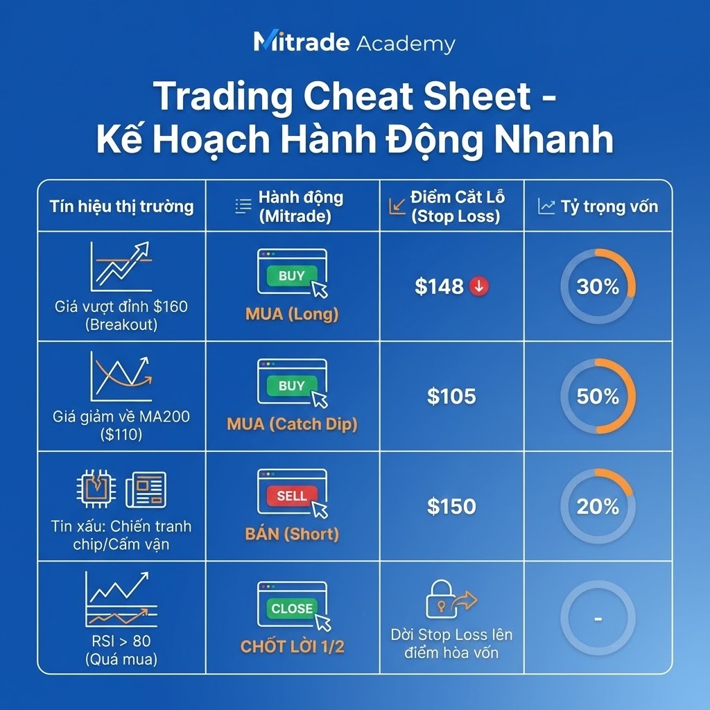 Trading Cheat Sheet - Kế Hoạch Hành Động Nhanh