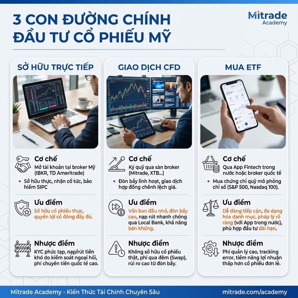 3 cách đầu tư chứng khoán Mỹ tại Việt nam