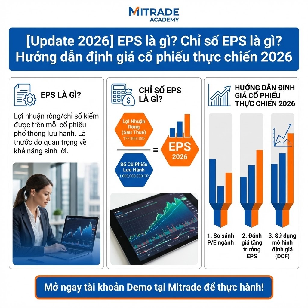 EPS là gì?  Chỉ số EPS là gì? Hướng dẫn định giá cổ phiếu thực chiến 2026
