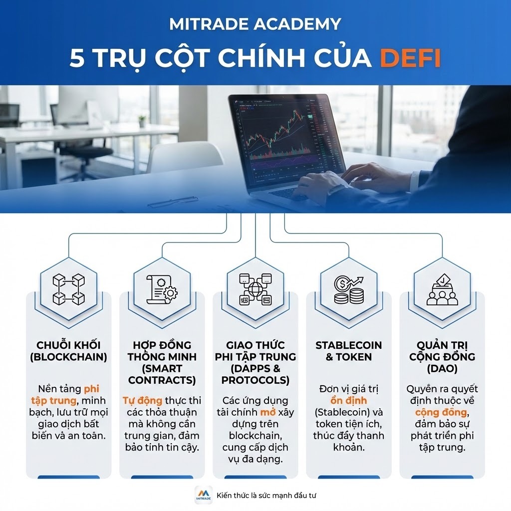 5 trụ cột chính tạo nên nền móng của DeFi