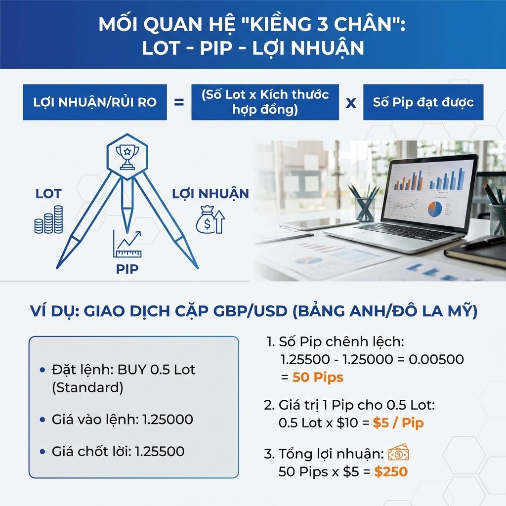 Mối Quan Hệ "Kiềng 3 Chân": Lot - Pip - Lợi Nhuận