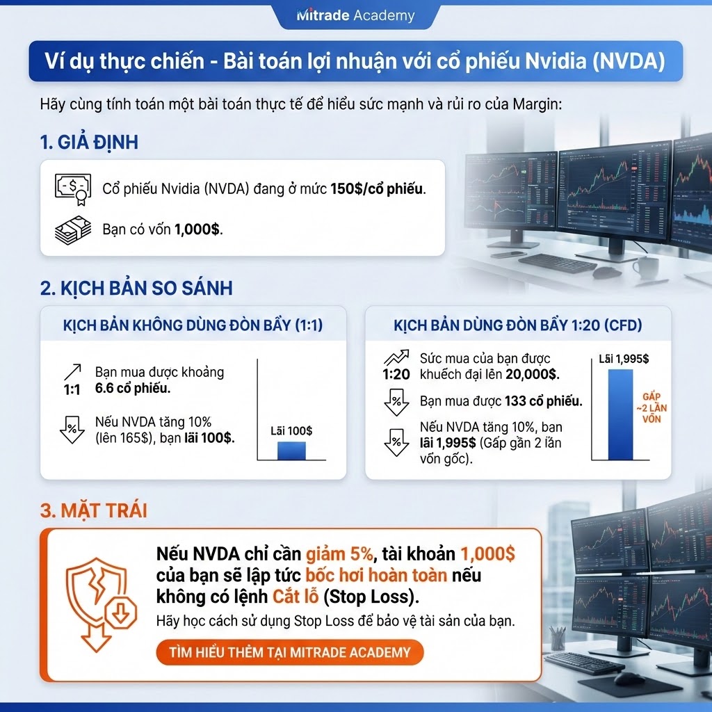 Ví dụ thực chiến - Bài toán lợi nhuận với cổ phiếu Nvidia (NVDA) Ví dụ thực chiến - Bài toán lợi nhuận với cổ phiếu Nvidia (NVDA)