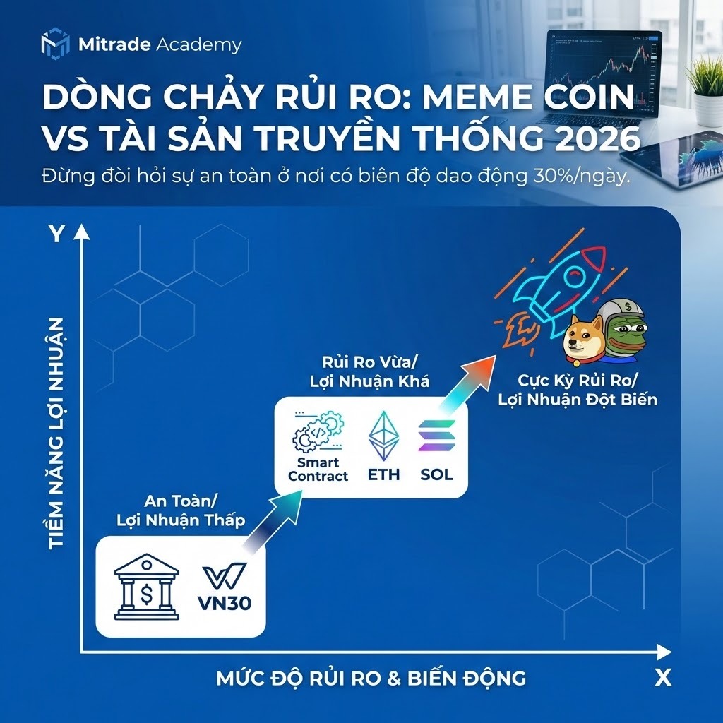 DÒNG CHẢY RỦI RO: MEME COIN VS TÀI SẢN TRUYỀN THỐNG 2026
