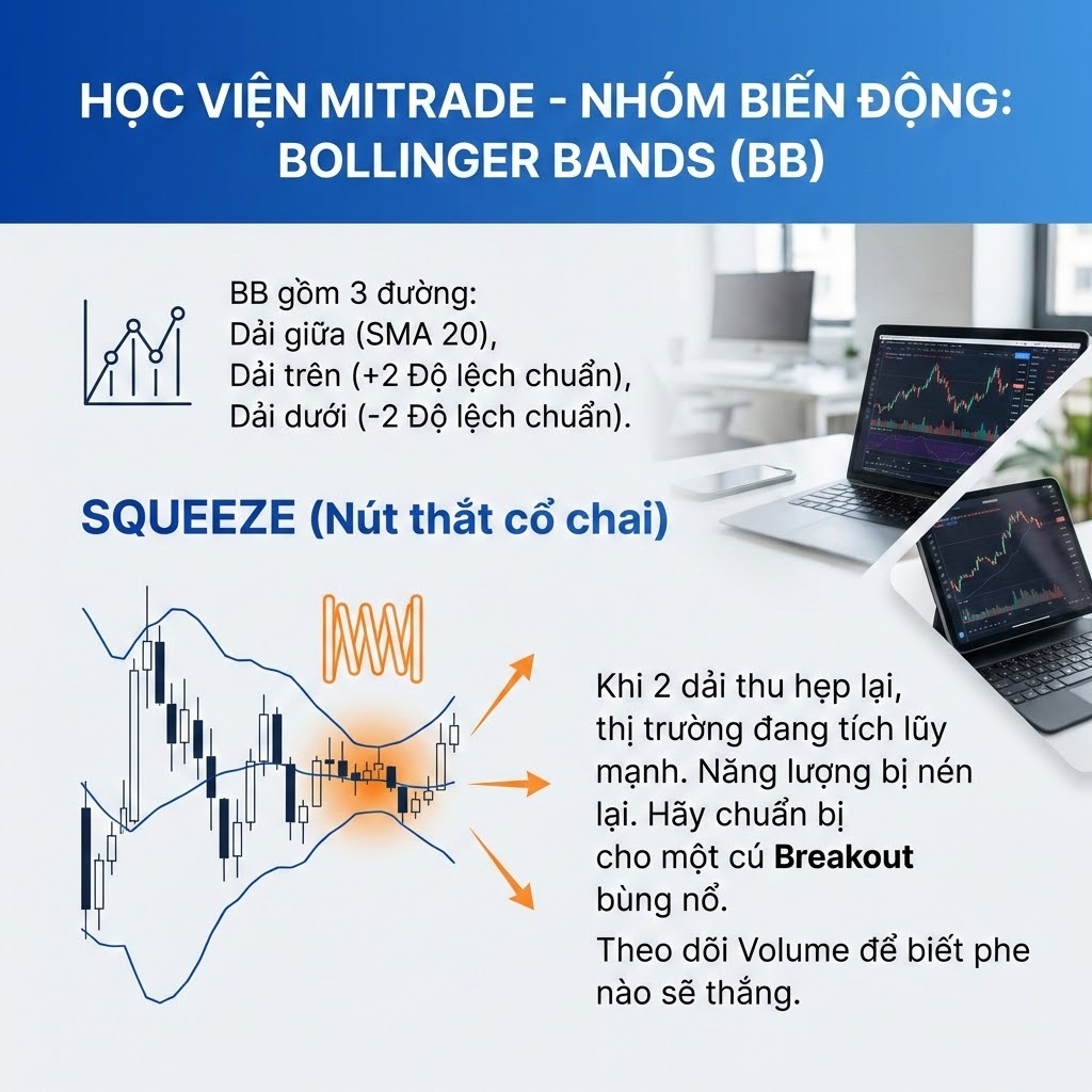 Nhóm biến động: Bollinger Bands (BB)
