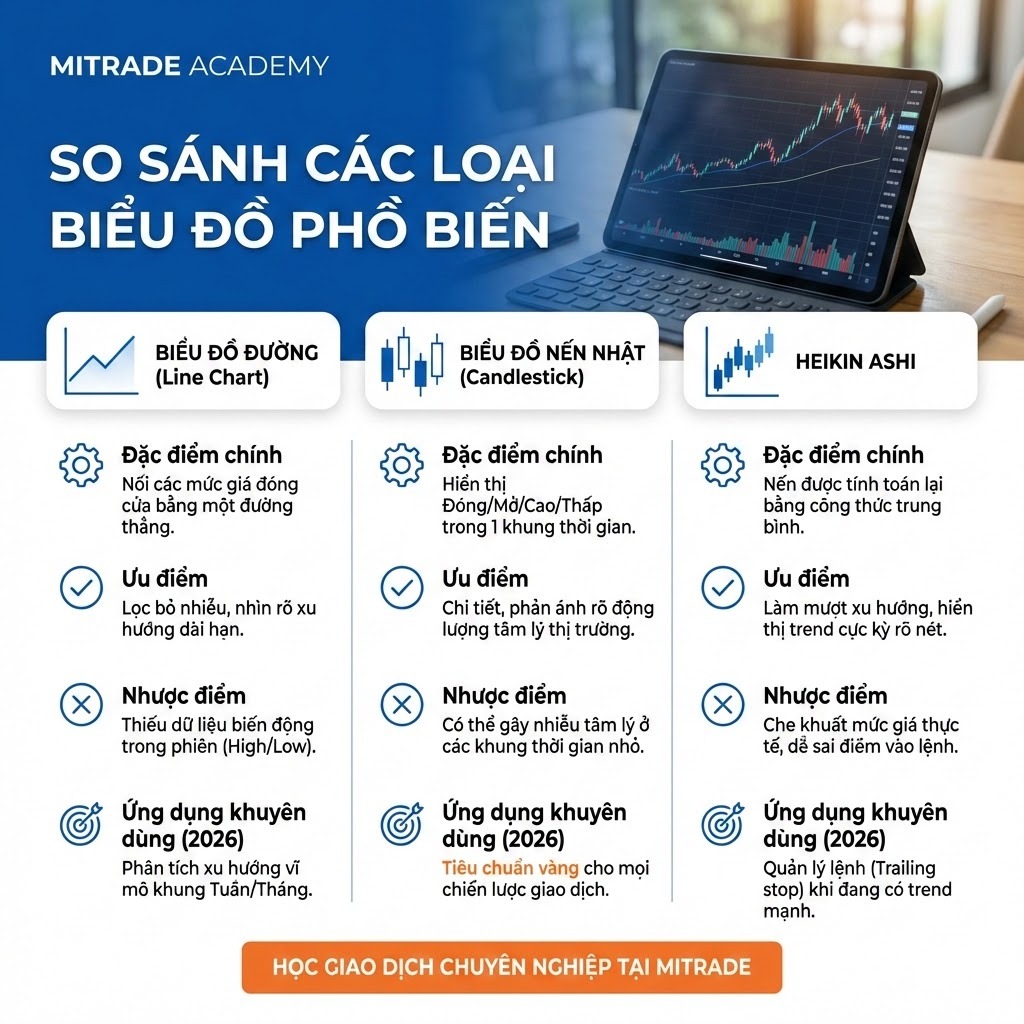 So sánh các loại biểu đồ phổ biến