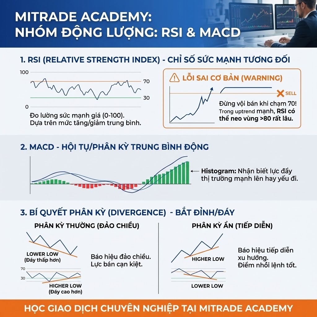 Nhóm động lượng: RSI & MACD