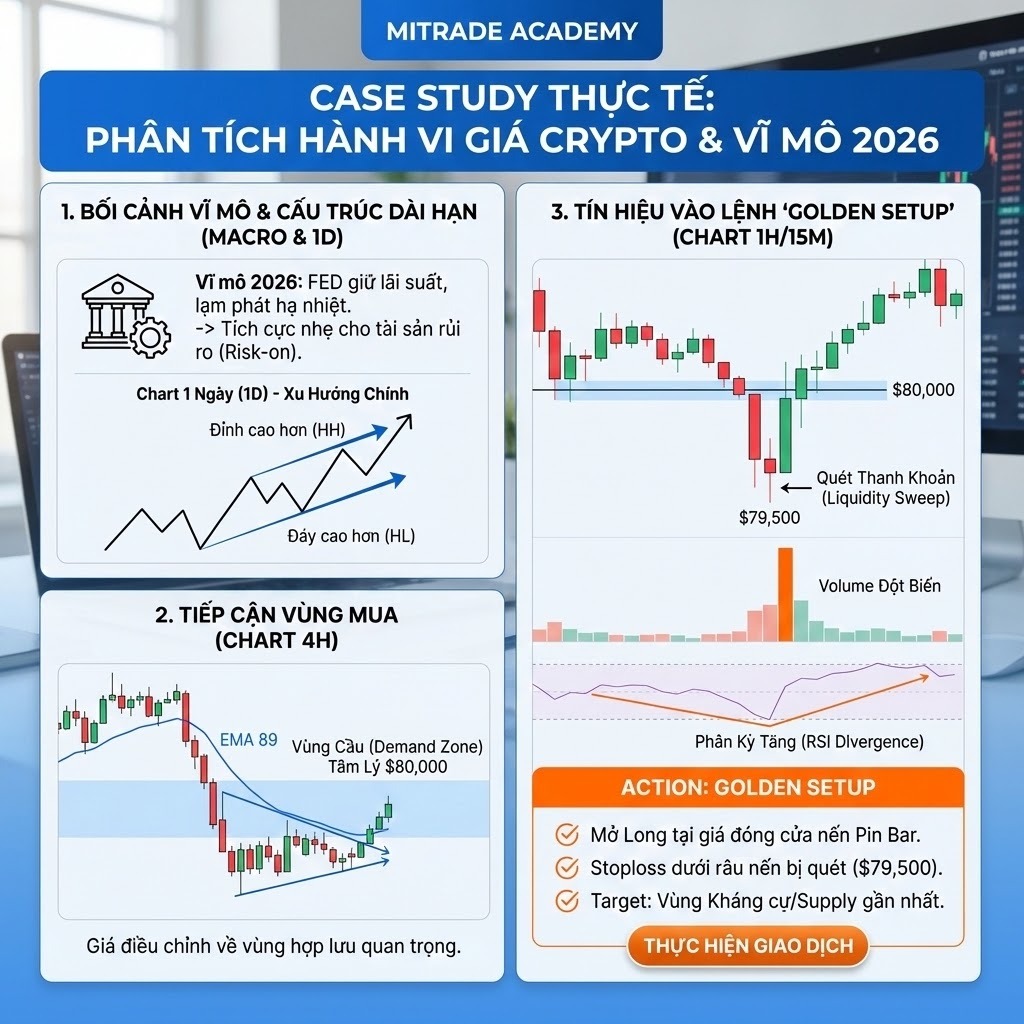 Case Study Thực Tế: Phân Tích Hành Vi Giá Crypto & Vĩ Mô 
