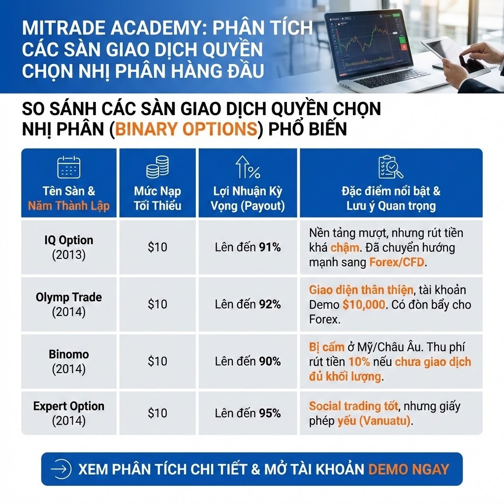 So Sánh Trade BO vs Forex vs Crypto
