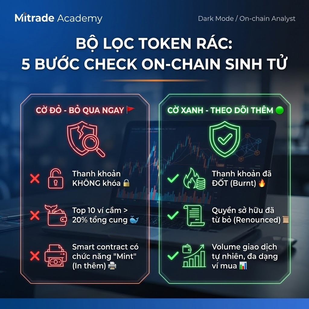 BỘ LỌC TOKEN RÁC: 5 BƯỚC CHECK ON-CHAIN SINH TỬ