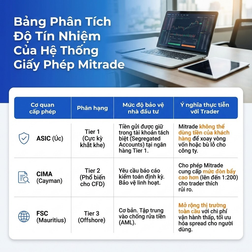 Bảng Phân Tích Độ Tín Nhiệm Của Hệ Thống Giấy Phép Mitrade