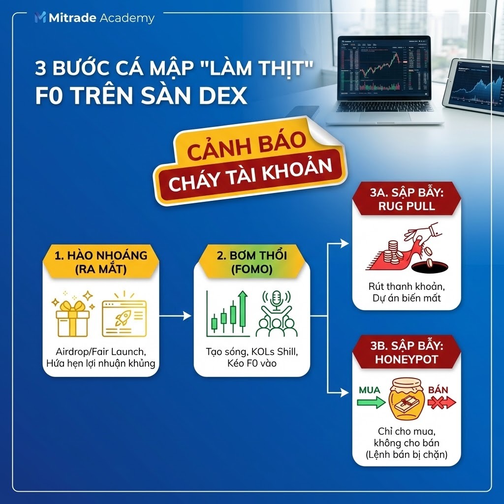 3 BƯỚC CÁ MẬP "LÀM THỊT" F0 TRÊN SÀN DEX
