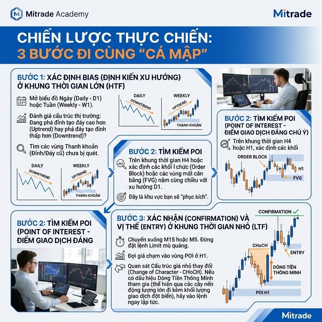 Chiến Lược Thực Chiến: 3 Bước Đi Cùng "Cá Mập"