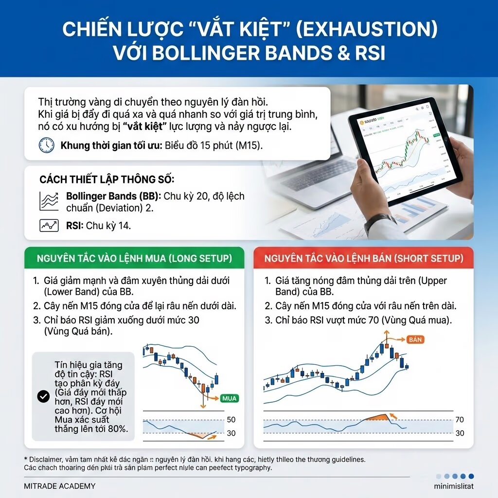 Chiến Lược "Vắt Kiệt" (Exhaustion) Với Bollinger Bands & RSI