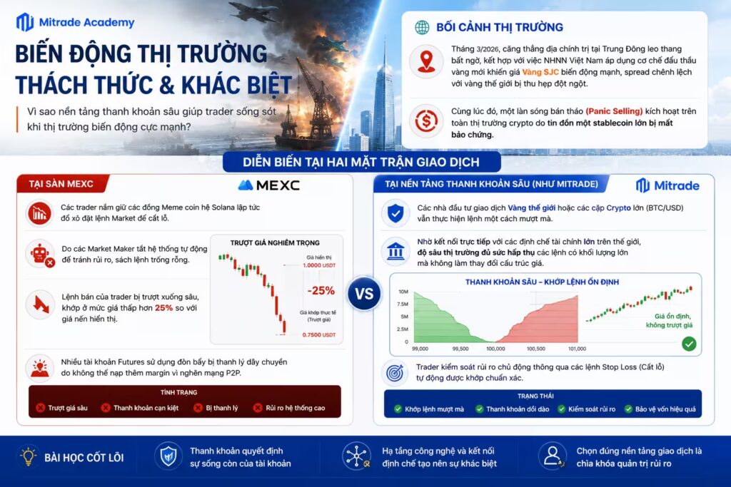 So sánh toàn diện: Sàn MEXC và Nền tảng giao dịch tiêu chuẩn quốc tế (Mitrade)