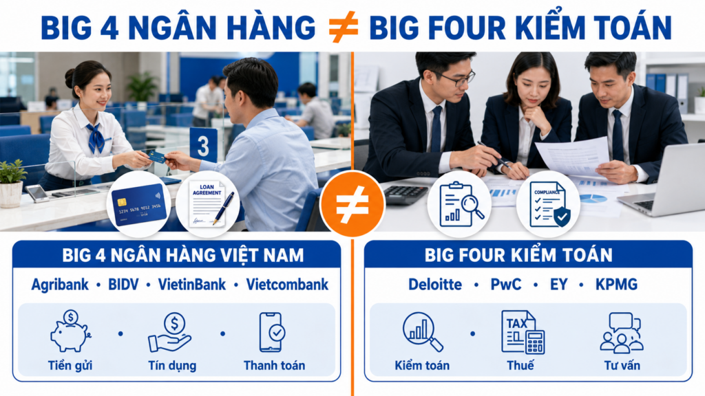 Big 4 ngân hàng khác Big Four kiểm toán thế nào