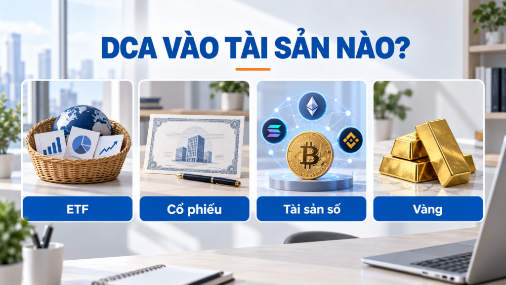 Nên DCA ETF, cổ phiếu, crypto hay vàng?