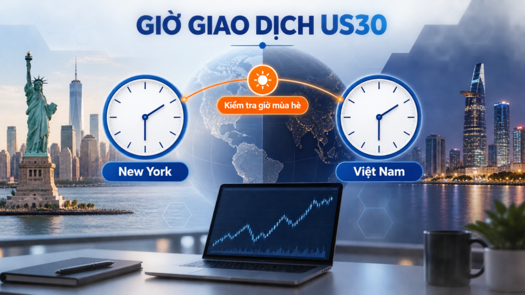 Giờ giao dịch US30 theo giờ Việt Nam