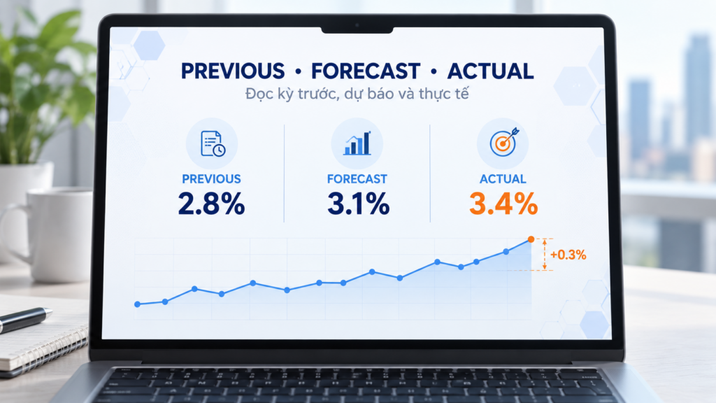 Cách đọc lịch kinh tế: Previous, Forecast và Actual